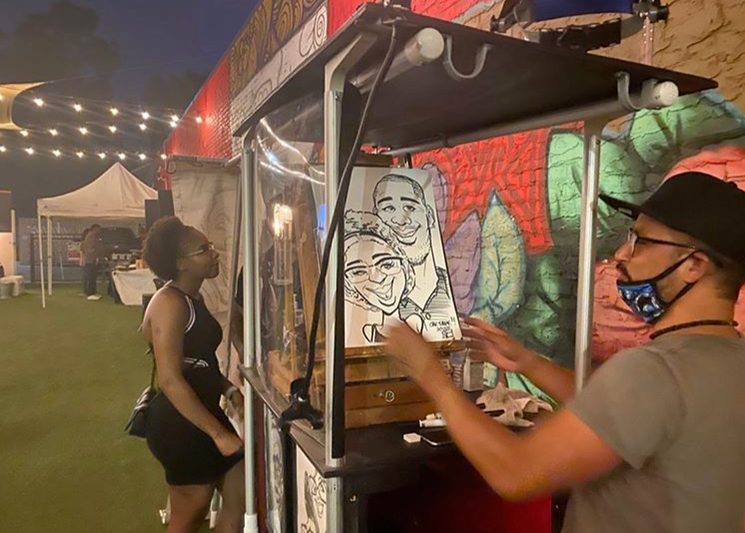 Live event caricature by JAGuerzon to entertain guests and attendees in the Oak Park section of Sacramento, California