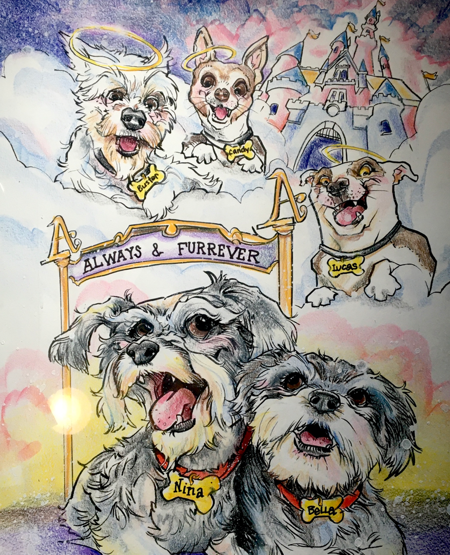 All Dogs Go To Heaven Themed Traditionally Colored caricature commission by JAGuerzon