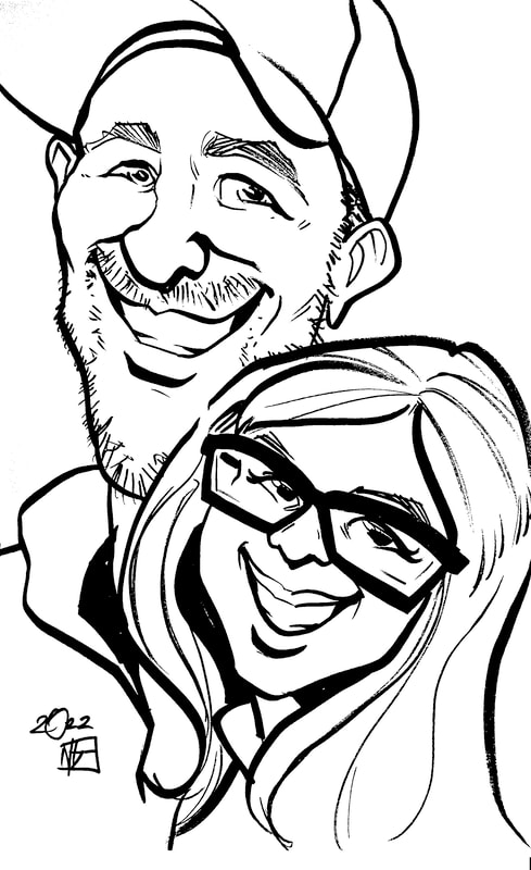 California caricature artist Jon A Guerzon draws Fathers and Daughters remotely from photographs. #caricatures #remotecaricatures #virtualcaricature #sacramento #artist #JAGuerzonPicture
