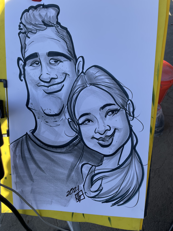Live Color Family Caricature by JAGuerzon at the Dell'Osso Family Farm Pumkpin Patch in Lathrop, California